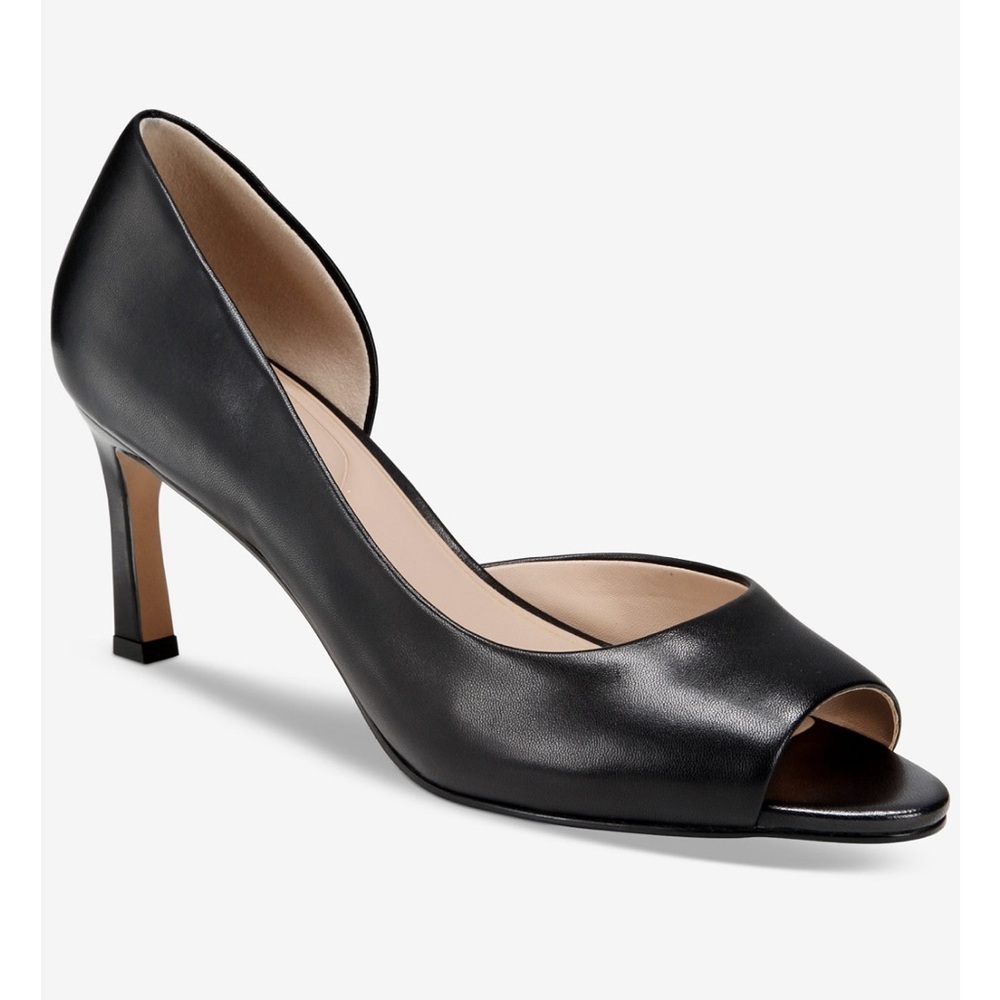Giani Bernini Women's Valorr Peep Toe d'Orsay Leather Pumps- Size 5